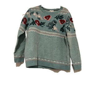 Sundance sweater sz M 80% wool blue floral cottage core new w/o tags #3155